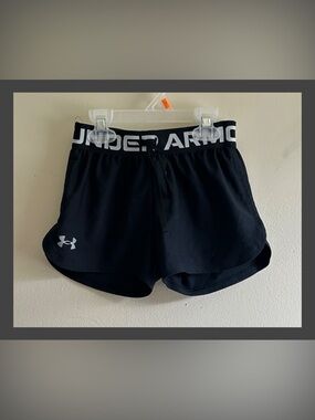 Under Armour Black Girls Logo Waistband Running Shorts